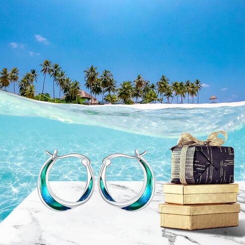 أقراط حلقية من الفضة الإسترلينية عيار 925 من موبيوس للنساء، مجوهرات متدرجة الألوان للفتيات، أقراط حلقية آمنة لا تسبب الحساسية هدية للزوجة، أفضل صديق، عيد ميلاد in Kuwait