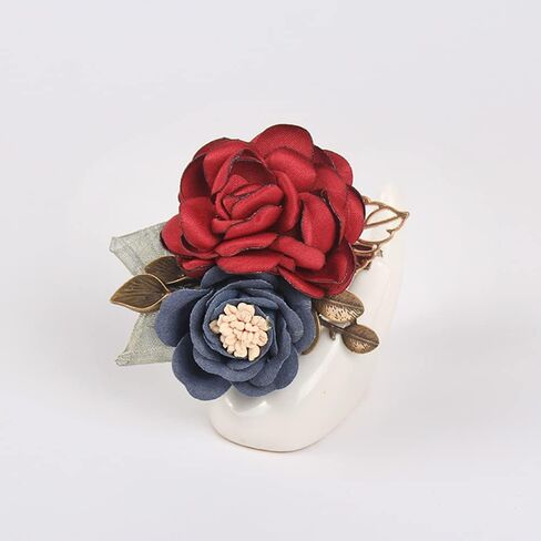 Chamvino Women's fabric flower brooch fashion coat brooch brooch hairpin head flower dual purpose (Multi-color optional) in Saudi Arabia