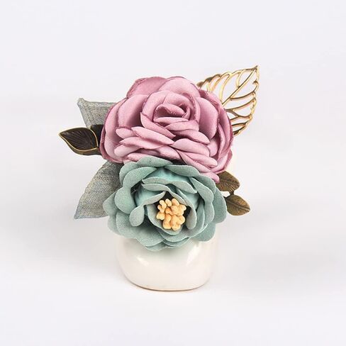 Chamvino Women's fabric flower brooch fashion coat brooch brooch hairpin head flower dual purpose (Multi-color optional) in Saudi Arabia