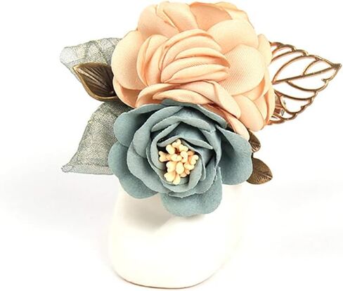 Chamvino Women's fabric flower brooch fashion coat brooch brooch hairpin head flower dual purpose (Multi-color optional) in Saudi Arabia