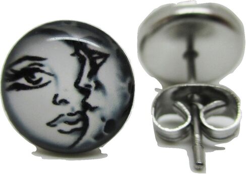 Moon & Sun Stud Post Earrings - New - Pair! in Saudi Arabia