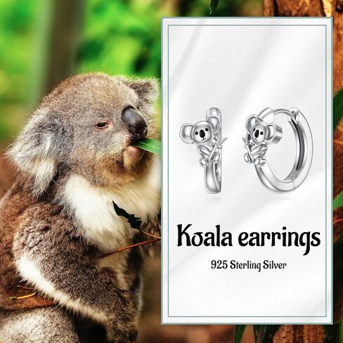 أقراط Vadmans Koala من الفضة الإسترلينية هدية مجوهرات كوالا للنساء والفتيات in Saudi Arabia