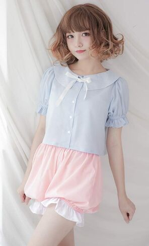 CRB Fashion Lolita Maid Ruffle Shorts For Womens Teens Teenagers 100% Cotton Pants Bloomers in Kuwait