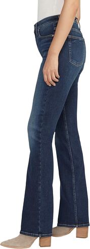 Silver Jeans Co. Women's Infinite Fit Mid Rise Bootcut Jeans, Dark Wash INF487, Large/33" Inseam in Saudi Arabia