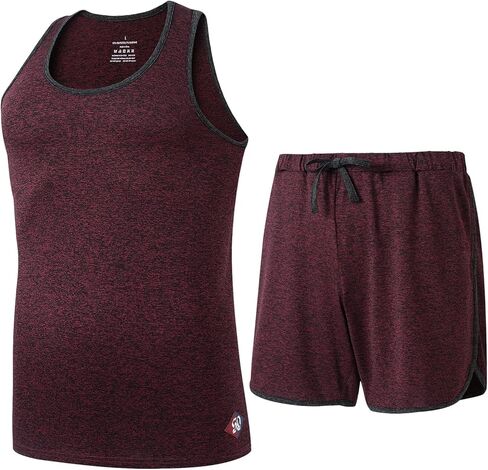 SANQIANG طقم بيجامات رجالي قميص علوي بدون أكمام ملابس نوم من قطعتين ملابس نوم مع أكمام وسراويل قصيرة للرجل in Kuwait