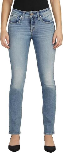 Silver Jeans Co. Women's Suki Mid Rise Curvy Fit Straight Leg Jeans, Med Wash EAE283, 29W x 31L in Saudi Arabia