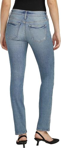 Silver Jeans Co. Women's Suki Mid Rise Curvy Fit Straight Leg Jeans, Med Wash EAE283, 29W x 31L in Saudi Arabia