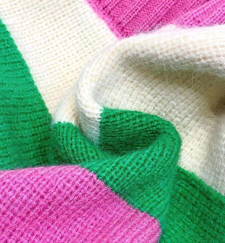 ebossy Women's Boho Long Sleeve Striped Knit Cardigan Sweater Loose Fit Button Color Block Slouchy Sweaters in Saudi Arabia