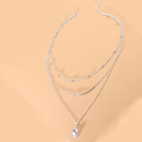 بوهو القلائد للنساء العصرية، لذيذ الفضة عملة قلادة المختنق الطبقات بيان مكدسة قلادة مجموعة للهدايا الفتيات في سن المراهقة المجوهرات in Kuwait