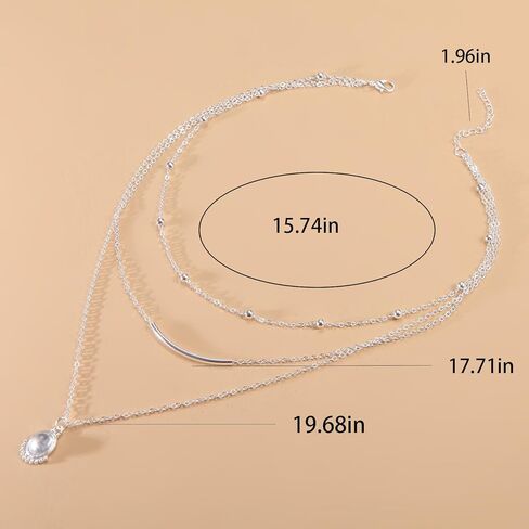 بوهو القلائد للنساء العصرية، لذيذ الفضة عملة قلادة المختنق الطبقات بيان مكدسة قلادة مجموعة للهدايا الفتيات في سن المراهقة المجوهرات in Kuwait