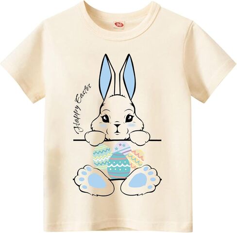 Sineeko Easter Bunny Shirt for Toddler Boys Girls Kids Eggs-Track Tees Eggs Tractor T-Shirts in Saudi Arabia