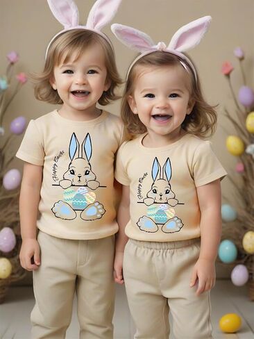 Sineeko Easter Bunny Shirt for Toddler Boys Girls Kids Eggs-Track Tees Eggs Tractor T-Shirts in Saudi Arabia