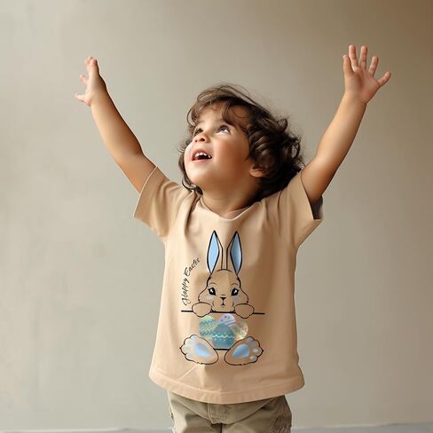 Sineeko Easter Bunny Shirt for Toddler Boys Girls Kids Eggs-Track Tees Eggs Tractor T-Shirts in Saudi Arabia