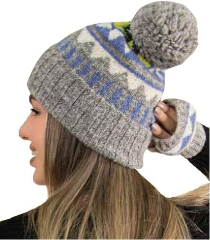 Women's Collete Brushed Alpaca Wool Hat Knit, Unisex Soft Beanie Handmade Garment Winter Hats for Men and Women, Undefined, M-L in Kuwait