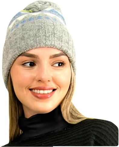 Women's Collete Brushed Alpaca Wool Hat Knit, Unisex Soft Beanie Handmade Garment Winter Hats for Men and Women, Undefined, M-L in Kuwait