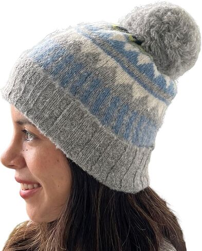 Women's Collete Brushed Alpaca Wool Hat Knit, Unisex Soft Beanie Handmade Garment Winter Hats for Men and Women, Undefined, M-L in Kuwait