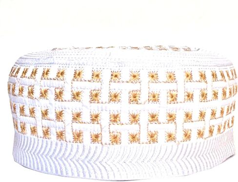 Kufi Men's Unisex Skull Cap Women's Designer Solid Hat with Hand Embroidery Kufi Caps Knitted Beanie Summer Headwear in Saudi Arabia