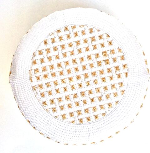Kufi Men's Unisex Skull Cap Women's Designer Solid Hat with Hand Embroidery Kufi Caps Knitted Beanie Summer Headwear in Saudi Arabia
