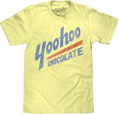 Tee Luv Men's Retro Yoo-hoo Logo T-Shirt - Faded Yoo Hoo Chocolate Shirt in Saudi Arabia