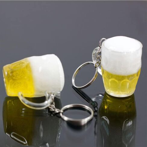 ARFUKA Keychain Simulation Beer Mug Pendant Keychains Metal Keyring Key Holder Men Women Key Chain Key Organizer Birthday Christmas Wedding Valentine's Day Gift for Men and Women, Yellow, S in Saudi Arabia
