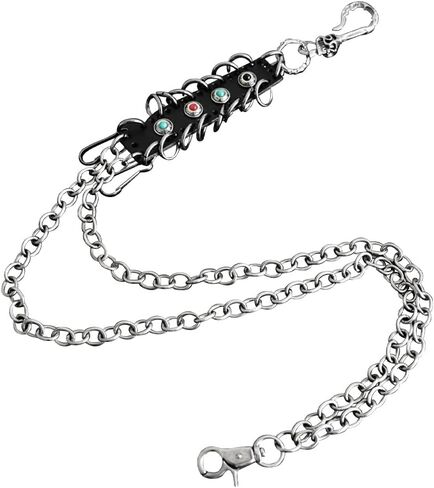 بينكبين سلسلة للبنطلونات والبنطلونات والحزام، سلسلة محفظة، سلسلة هيب هوب بانك جينز، سلسلة مفاتيح، اكسسوارات قوطية للنساء والرجال in Kuwait