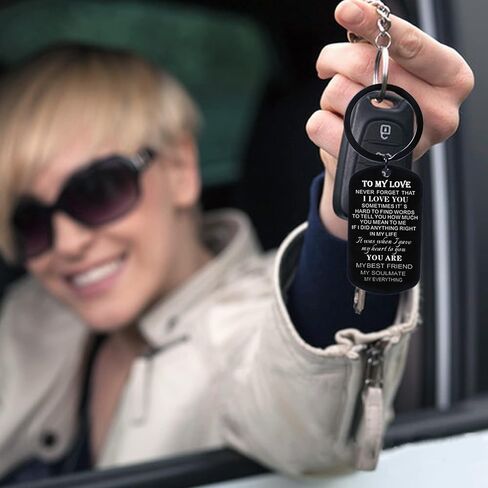 Valentine's Day Gifts For Him To My Love Keychain i love you keychain Birthday Gifts for Boyfriend Key Chain Jewelry Key Ring, Black, 50mm*12mm in Kuwait