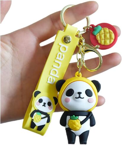 باينكس سلسلة مفاتيح رائعة بتصميم باندا كاواي، سلاسل مفاتيح بتصميم باندا لطيف، سلاسل مفاتيح للسيارة تصلح كهدية للمحفظة in Kuwait
