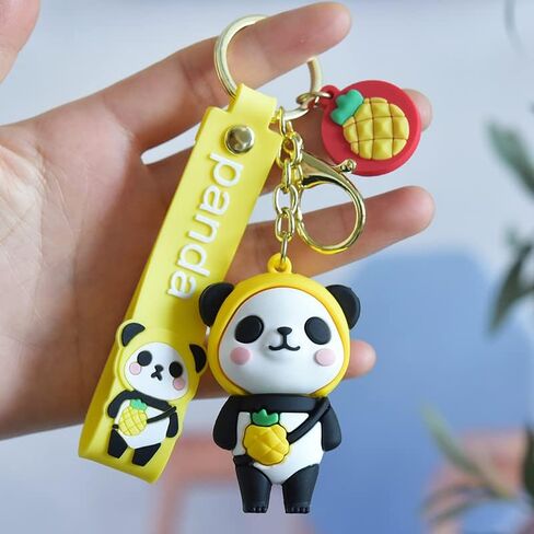 باينكس سلسلة مفاتيح رائعة بتصميم باندا كاواي، سلاسل مفاتيح بتصميم باندا لطيف، سلاسل مفاتيح للسيارة تصلح كهدية للمحفظة in Kuwait