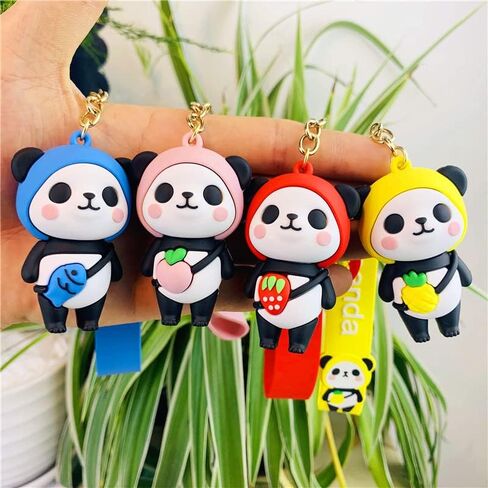 باينكس سلسلة مفاتيح رائعة بتصميم باندا كاواي، سلاسل مفاتيح بتصميم باندا لطيف، سلاسل مفاتيح للسيارة تصلح كهدية للمحفظة in Kuwait