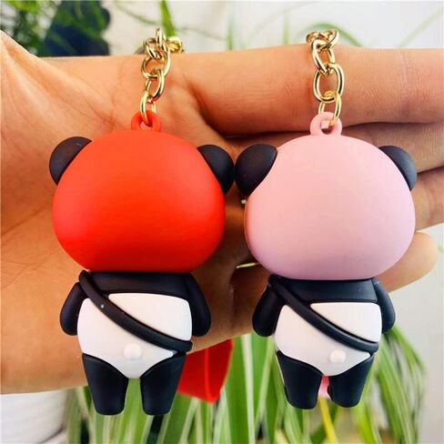 باينكس سلسلة مفاتيح رائعة بتصميم باندا كاواي، سلاسل مفاتيح بتصميم باندا لطيف، سلاسل مفاتيح للسيارة تصلح كهدية للمحفظة in Kuwait