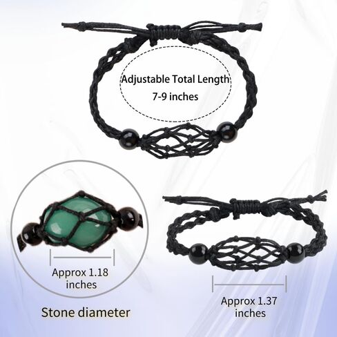Anjiucc 12 PCS Crystal Cage Necklace Holder Necklace Cord Empty Stone Holder Pendant Stone Holder Replacement Hand-Woven Necklace Cord with Adjustable Length in Kuwait