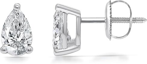 1.00 Carat Lab Grown/Created Round Diamond Stud Earring for Women in 14Kt White Gold (Color F | Clarity SI2) in Saudi Arabia