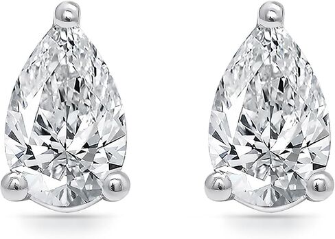 1.00 Carat Lab Grown/Created Round Diamond Stud Earring for Women in 14Kt White Gold (Color F | Clarity SI2) in Saudi Arabia