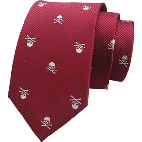 ربطات عنق رجالية رفيعة جديدة من Vinesen Repp Skulls بتصميم مضحك منسوج كاجوال لعيد الهالوين