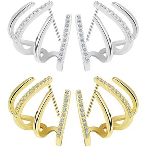 أقراط مخلب للنساء الأذن الكفة ثقب ترصيع لذيذ الحد الأدنى أقراط الكفة ثقب ترصيع حجر الراين التفاف أقراط للفتيات in Kuwait