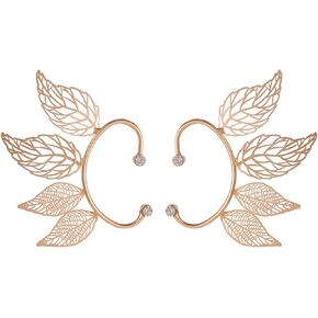 Gothic Piercing Elf Ear Cuff Wrap Stud Earring Punk Celtic Elven Fairy Earring for Women Girl Teen Statement Jewelry Halloween Cosplay Costume Accessory
