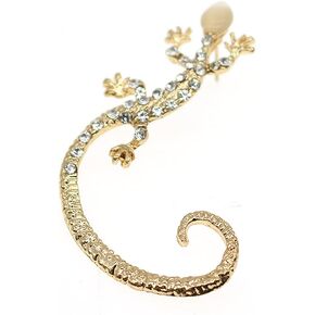Crystal Pearl Flower Climbers Crawler Stud Earring Cute Rhinestone Resin Floral Left Ear Cuff Wrap Clip Earring Top Ear Clip Gold Plated Jewelry Jacket for Women Girls 1 Pcs