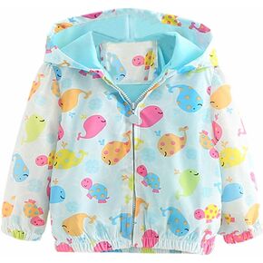 Mud Kingdom Little Girls Boys Cute Hooded Jacket Cartoon Animals Zipper Outerwear