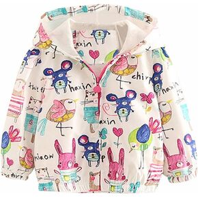 Mud Kingdom Little Girls Boys Cute Hooded Jacket Cartoon Animals Zipper Outerwear in Kuwait