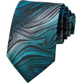 Mantieqingway Mens Ties, 3.15'' Polyester Woven Neck Ties for Men Striped Checked Tie for Daily,Business,Graduation,Uniforms