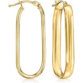 Ross-Simons Italian 14kt Yellow Gold Paper Clip Link Hoop Earrings