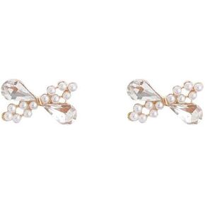 Dangle Pearl Invisible Clip On Earrings for Women Not Pierced Gold Moon Star White Ribbon Heart Square Crystal Rhinestone Teardrop Hoop Comfortable Clip On Earrings Miyabi Grace