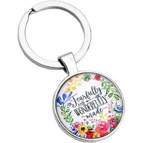 Tobubbmole Christian Keychain Gift Religious Be Still It is Well Bible Verse Dome Keyring in Kuwait