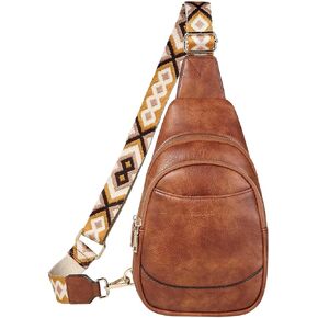 RAVUO Sling Bag for Women, Small Crossbody Backpack Faux Leather Trendy Purse with Adjustable Strap for Travel Sport Hiking