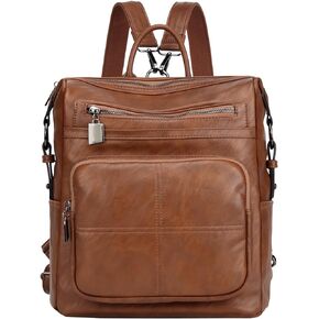 VASCHY Backpack Purse for Women,Fashion Convertible Vegan Leather Shoulder Bags Handbags for Work/Travel/Ladies/College Gray