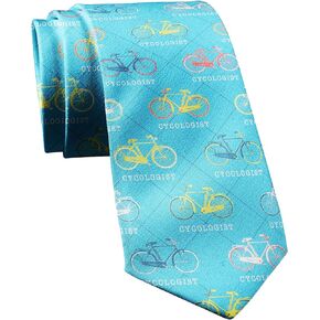 Crazy Dog T-Shirts Cycologist Necktie Funny Neckties for Men Nerdy Tie for Guys Biking Novelty Ties for Men