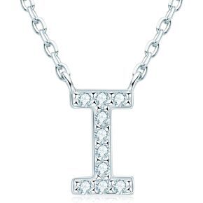 AINUOSHI Moissanite Initial Necklace for Women, 925 Sterling Silver Letter A-Z Necklace with 14K White Gold Plating, Christmas Mothers Day Birthday Gifts for Women Mom Wife Jewelry Box Packed in Kuwait