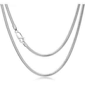 Snake Chain for Men 925 Sterling Silver Snake Chain Necklace for Men Women and Boys Lobster Clasp 1.5/2/3mm, 16-26 Inch