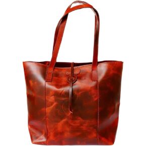 RED The Tote Bag for Women, PU Leather Handbag with Zipper, Crossbody Shoulder Bag for Travel, School, Work, Top-Handle Trendy Purse (M Red)