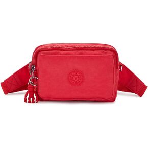 Kipling Women’s Abanu Crossbody Bag, Lightweight, Adjustable Nylon Waist Pack with Multi-Compartment Zip Pockets, Party Pink